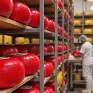 Hormas con cera roja madurando en los estantes del secadero